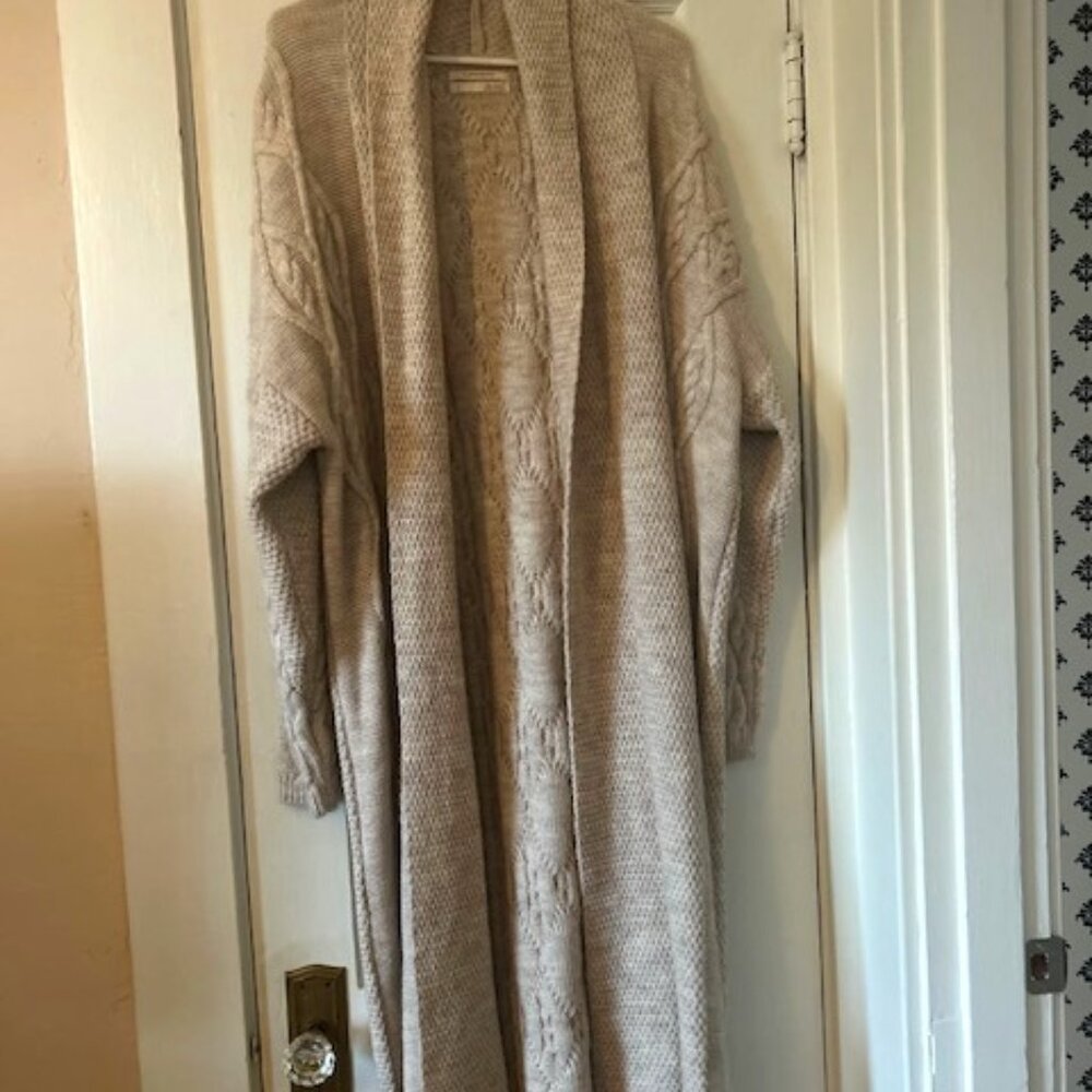 Anthropologie Long Cable Knit Cardigan, size M